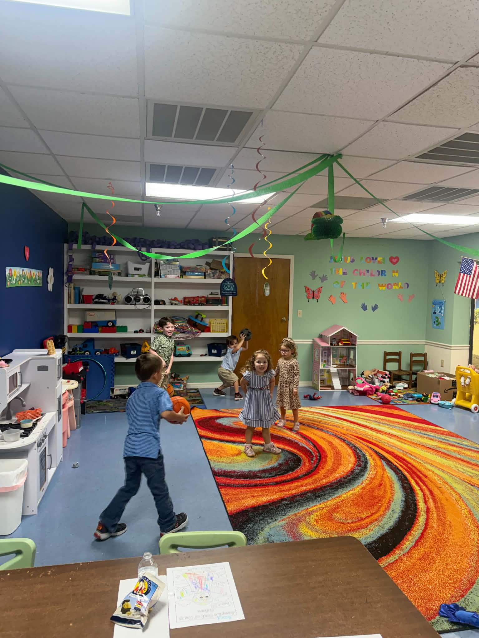 Children learning and playing in a Calvary classroom